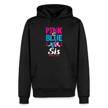 Rose ou bleu Sis aime vous genre Révéler La fête - Sweat à capuche Premium bio Homme - noir - Devant - Nico (187cm)