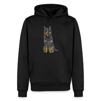 Australian Cattle Dog Red Blue Heeler - Men’s Premium Organic Hoodie - black - Front - Nico (187cm)