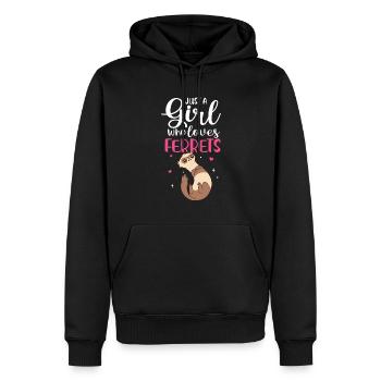 Cute Women Weasel juste une fille qui aime les furets - Sweat à capuche Premium bio Homme - noir - Devant - Nico (187cm)