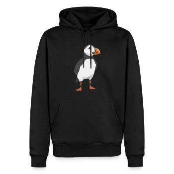 macareux macareux moines oiseaux Lunde - Sweat à capuche Premium bio Homme - noir - Devant - Nico (187cm)