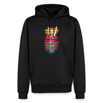 Guitar Guitar Horns Rock Heavy Riffs - Men’s Premium Organic Hoodie - black - Front - Nico (187cm)