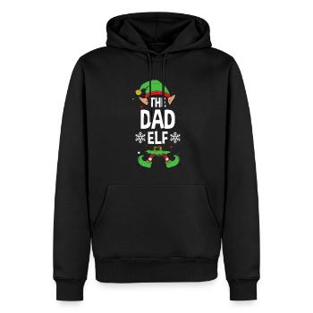 Elfe de cadeau de Noël de famille assorti de groupe - Sweat à capuche Premium bio Homme - noir - Devant - Nico (187cm)