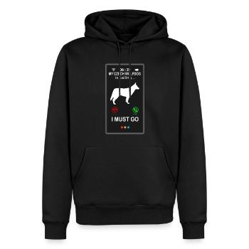 Appels tchèques czech Wolfhound - Sweat à capuche Premium bio Homme - noir - Devant - Nico (187cm)
