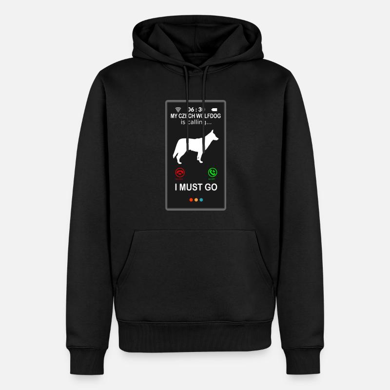 Tschechoslowakischer Tschechisch Wolfshund ruft an - Männer Premium Bio Hoodie - Schwarz