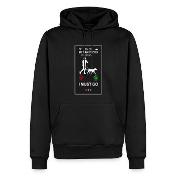 Canicross Läufer mit Hund is Calling Spruch lustig - Männer Premium Bio Hoodie - Schwarz - Vorne - Nico (187cm)