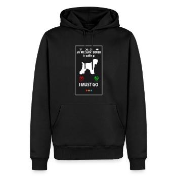 Black Russian Terrier Dictons drôles - Sweat à capuche Premium bio Homme - noir - Devant - Nico (187cm)