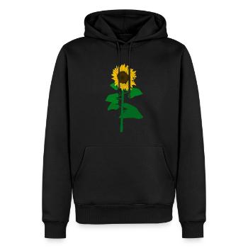 Sonnenblume in voller Pracht - Männer Premium Bio Hoodie - Schwarz - Vorne - Nico (187cm)