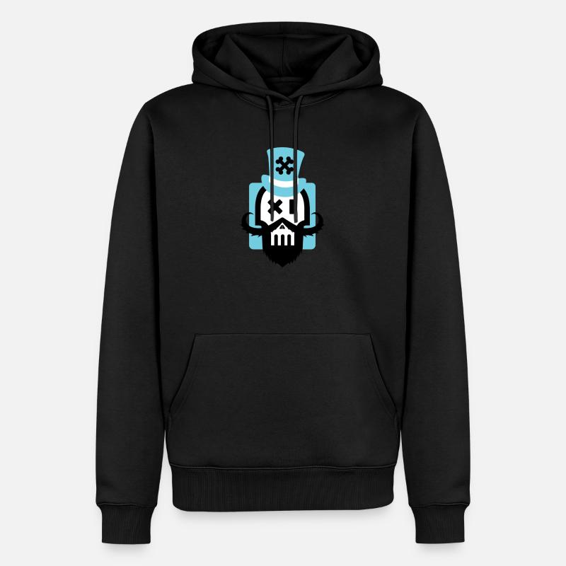 Bartschädel blau - Männer Premium Bio Hoodie - Schwarz