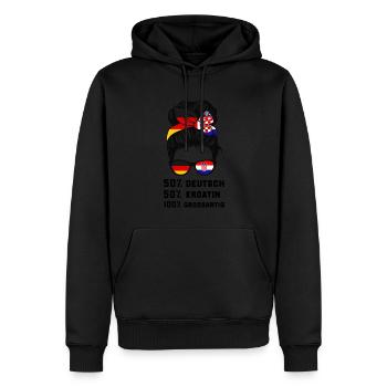Deutsche Kroatin Kroatien Geschenk - Männer Premium Bio Hoodie - Schwarz - Vorne - Nico (187cm)