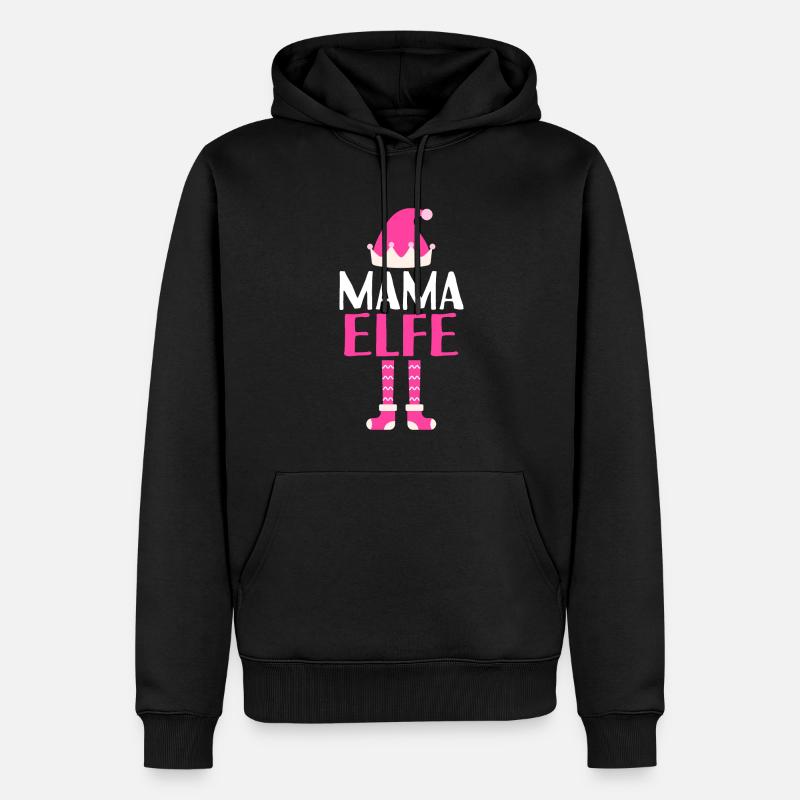 Mutter Elfe Mama Elf Geschenk - Männer Premium Bio Hoodie - Schwarz