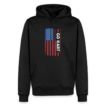 Sport Us Flag Go Kart - Männer Premium Bio Hoodie - Schwarz - Vorne - Nico (187cm)