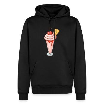 Eisbecher - Männer Premium Bio Hoodie - Schwarz - Vorne - Nico (187cm)