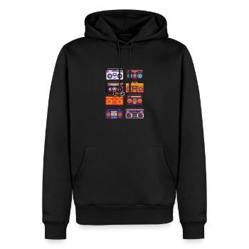 Boombox Retro Vintage Radio Vintage - Männer Premium Bio Hoodie - Schwarz - Vorne - Nico (187cm)