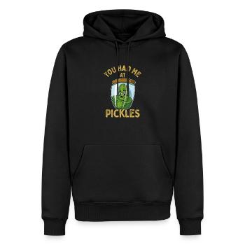 Gewürzgurken Cornichons Spruch Obst Vegan - Männer Premium Bio Hoodie - Schwarz - Vorne - Nico (187cm)