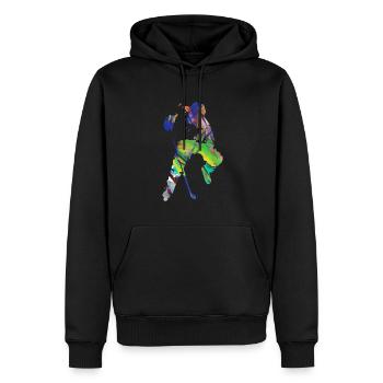 Eishockey, Hockey, Graffi, bunt - Männer Premium Bio Hoodie - Schwarz - Vorne - Nico (187cm)