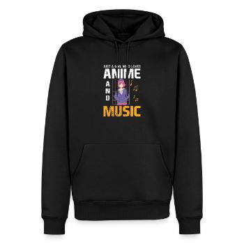 Anime Manga Kawaii Vintage Cartoons Sprüche - Männer Premium Bio Hoodie - Schwarz - Vorne - Nico (187cm)