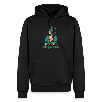 Feminism Saying Gift Vintage Emancipation - Men’s Premium Organic Hoodie - black - Front - Nico (187cm)