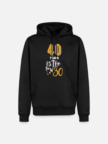 40 is een nieuwe 30 grappige 40 Jaar Quotes Verjaardag 40 - Mannen Premium Bio hoodie - zwart