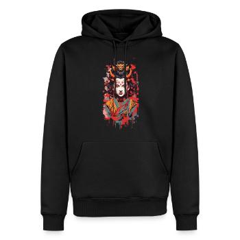 Oni Dämon Ukiyo-E Japan Streetwear Style - Männer Premium Bio Hoodie - Schwarz - Vorne - Nico (187cm)