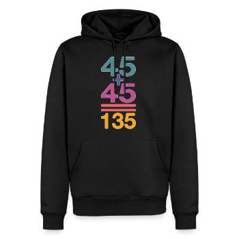 45 + 45 = 135 32 - Men’s Premium Organic Hoodie - black - Front - Nico (187cm)