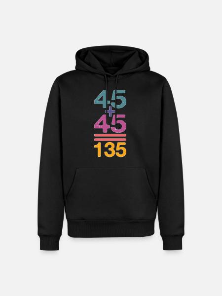45 + 45 = 135 32 - Männer Premium Bio Hoodie - Schwarz