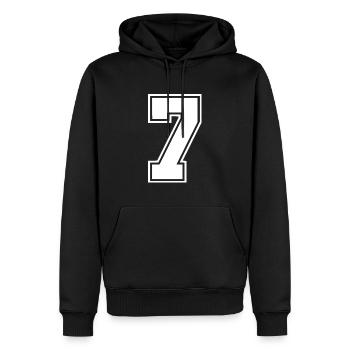 7 - Men’s Premium Organic Hoodie - black - Front - Nico (187cm)