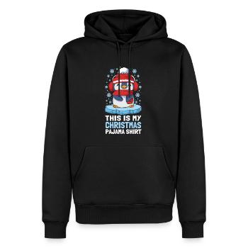 This Is My Christmas Pajama Shirt Süßer Pinguin - Männer Premium Bio Hoodie - Schwarz - Vorne - Nico (187cm)