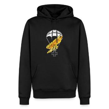 Goldener Adler - Fallschirmjäger Abzeichen - Männer Premium Bio Hoodie - Schwarz - Vorne - Nico (187cm)