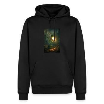 Futuristische Pflanze - Männer Premium Bio Hoodie - Schwarz - Vorne - Nico (187cm)
