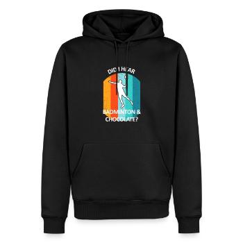 Badminton Federball Badmintonspieler Schokolade - Männer Premium Bio Hoodie - Schwarz - Vorne - Nico (187cm)