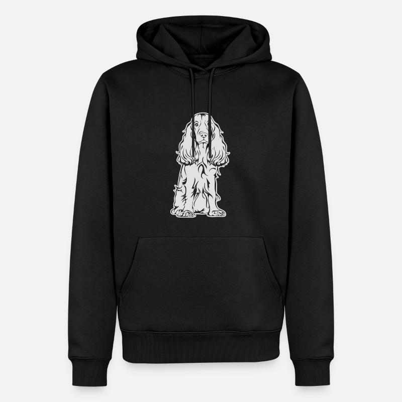 COCKER SPANIEL sitzend - Männer Premium Bio Hoodie - Schwarz