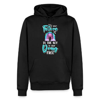 Drogenfrei Clean Straight Edge Tabak - Männer Premium Bio Hoodie - Schwarz - Vorne - Nico (187cm)