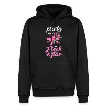 Eau de piscine Flamant Soleil - Sweat à capuche Premium bio Homme - noir - Devant - Nico (187cm)