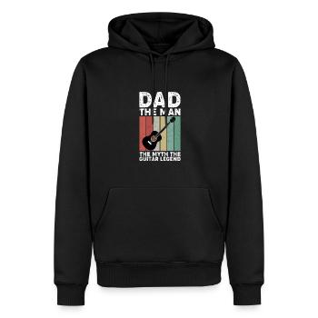 Dad The man The myth The guitar LEGEND - Männer Premium Bio Hoodie - Schwarz - Vorne - Nico (187cm)