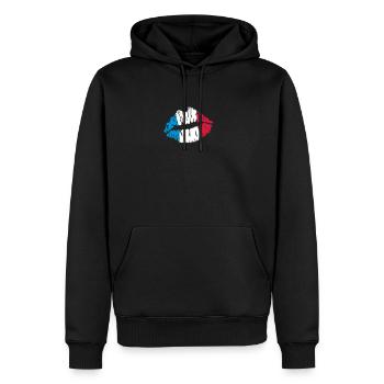 France - Sweat à capuche Premium bio Homme - noir - Devant - Nico (187cm)