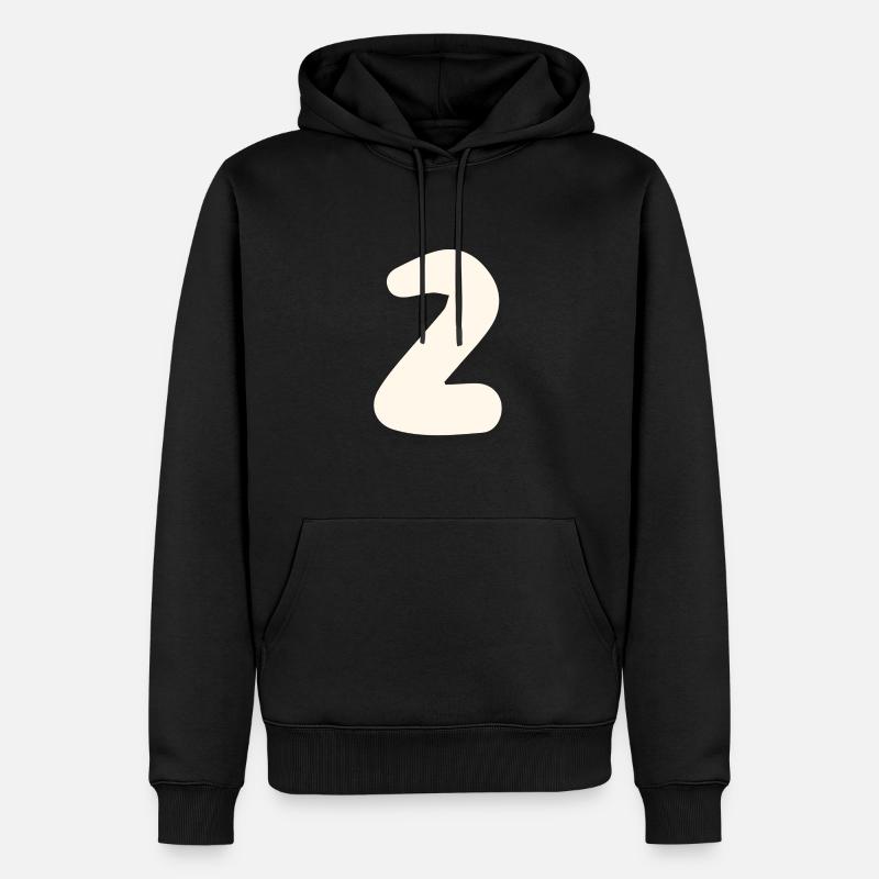 2 - Männer Premium Bio Hoodie - Schwarz