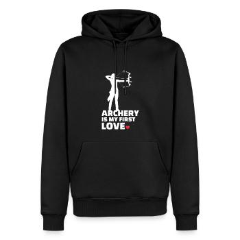 I love archery stylish archery - Men’s Premium Organic Hoodie - black - Front - Nico (187cm)