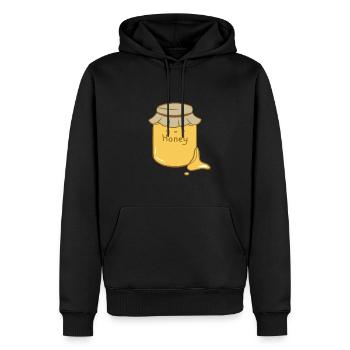 Miel sucré - Sweat à capuche Premium bio Homme - noir - Devant - Nico (187cm)