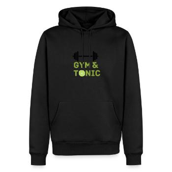 Gym and tonic - Men’s Premium Organic Hoodie - black - Front - Nico (187cm)