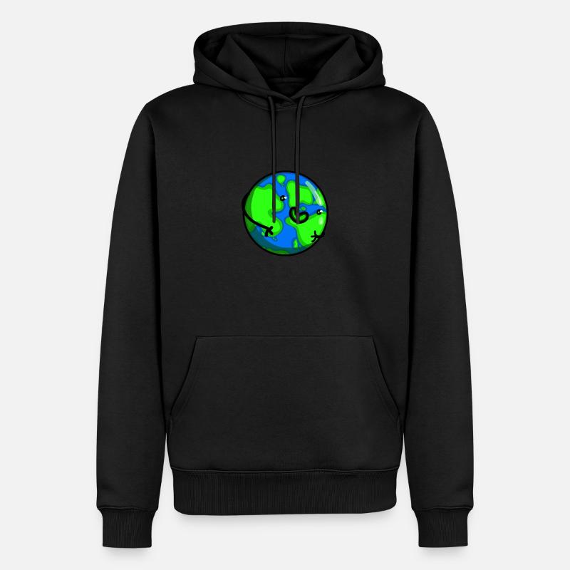 Planet Erde - Männer Premium Bio Hoodie - Schwarz