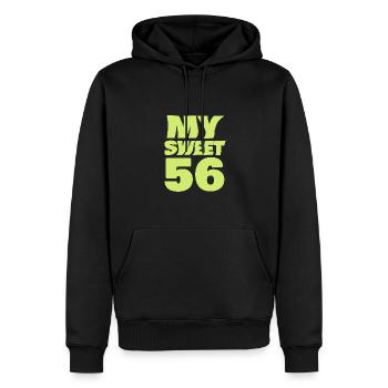 56 - Männer Premium Bio Hoodie - Schwarz - Vorne - Nico (187cm)