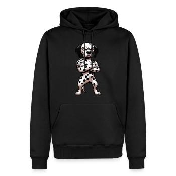 Dalmatiens Propriétaires de Dalmatiens Propriétaires de Dalmatiens - Sweat à capuche Premium bio Homme - noir - Devant - Nico (187cm)