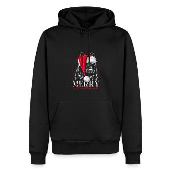 Santa GROENENDAEL Joyeux Noël Chiens Wilsigns - Sweat à capuche Premium bio Homme - noir - Devant - Nico (187cm)
