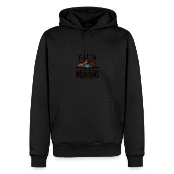 Faith Can Move Mountains Matthew 17:20 Retro - Men’s Premium Organic Hoodie - black - Front - Nico (187cm)