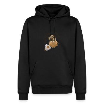 Les seins et le café sont tout ce dont j’ai besoin - Sweat à capuche Premium bio Homme - noir - Devant - Nico (187cm)