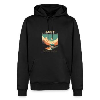 Vintage Retro Canadian Banff National Park - Sweat à capuche Premium bio Homme - noir - Devant - Nico (187cm)
