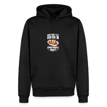 Ich mag halt Currywurst Ruhrpott Carpaccio Imbiss - Männer Premium Bio Hoodie - Schwarz - Vorne - Nico (187cm)