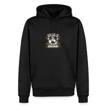 Unterschätze niemals Kegel Kegler Sportkegler - Männer Premium Bio Hoodie - Schwarz - Vorne - Nico (187cm)