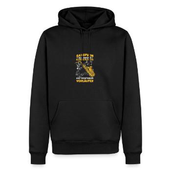 Prähistorische Vorläufer Saxophon Saxophonspieler - Männer Premium Bio Hoodie - Schwarz - Vorne - Nico (187cm)