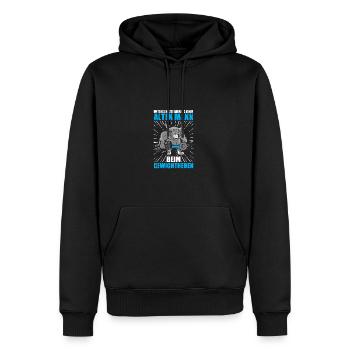 Unterschätze niemals Bodybuilding Bodybuilder Gym - Männer Premium Bio Hoodie - Schwarz - Vorne - Nico (187cm)